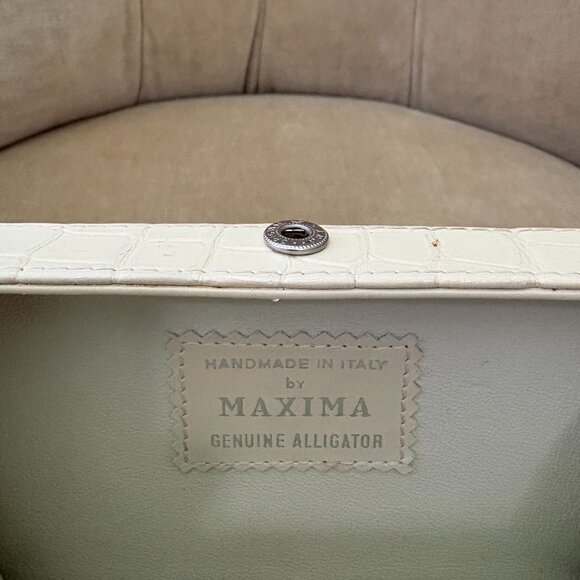 VTG Auth. TITTI DELL' ACQUA by MAXIMA Genuine Alligator Minuadiere Box Clutch - Picture 7 of 7